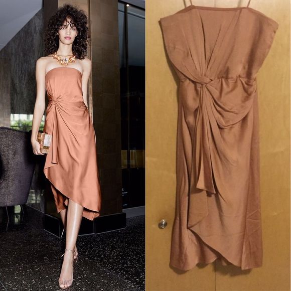 A.L.C. Dresses & Skirts - A.L.C. Roya Strapless Knot-Front Midi Dress